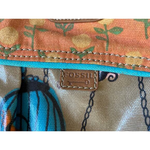 Fossil Key-per Vintage Bird Cage Faux Leather Satchel Bag - Picture 6 of 13